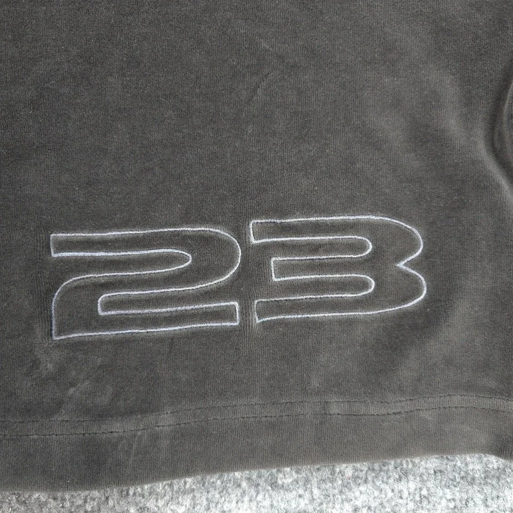 Vintage Jordan Sweatshirt Mens XL Black Velour 1/4 Zip Henley 23 Logo Basketball